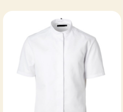 Ağ qısaqol chef tunikası